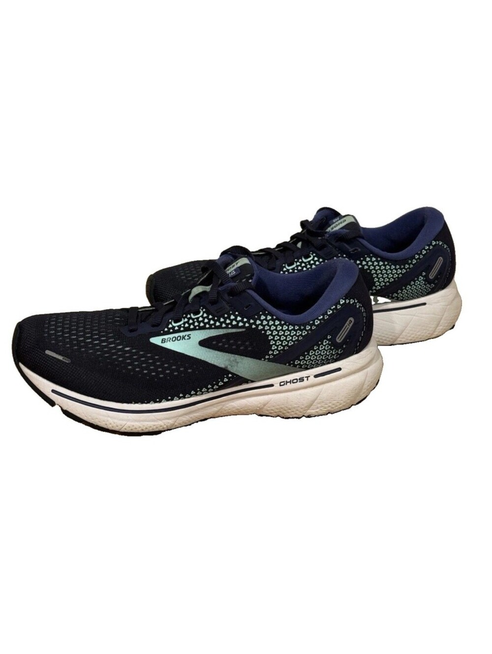 Brooks Ghost 14 Womens 8.5 B Running Shoes Navy Blue Yucca Athletic Sneakers